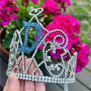 Disney Disneyland Diamond Celebration 60th Anniversary Tiara Crown Blue Cali D
